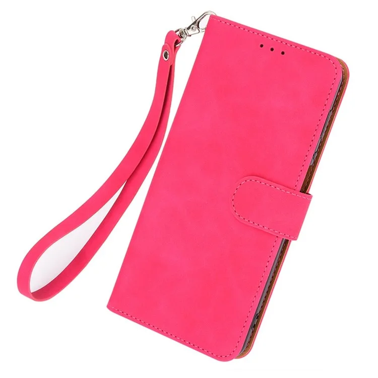 Capa de Telefone Com Toque de Pele Para o Oppo A57 (2022) 5G / A77 5G, PU Leather + TPU Tampa de Proteção Completa Com Carteira de Suporte - Rosa