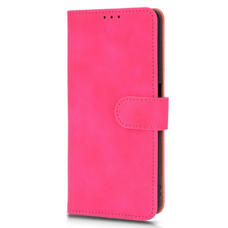 Capa de Telefone Com Toque de Pele Para o Oppo A57 (2022) 5G / A77 5G, PU Leather + TPU Tampa de Proteção Completa Com Carteira de Suporte - Rosa