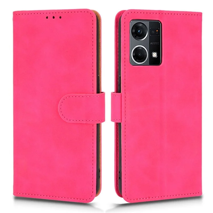 Étui de Portefeuille en Cuir PU Pour Oppo Reno7 4G, Boucle Magnétique de Boucle à Boucle Pour Étoile de Choc à la Peau Avec Bracelet de Transport - Rose