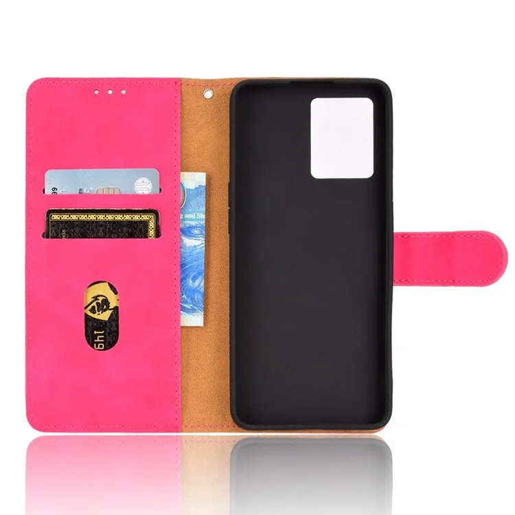 Étui de Portefeuille en Cuir PU Pour Oppo Reno7 4G, Boucle Magnétique de Boucle à Boucle Pour Étoile de Choc à la Peau Avec Bracelet de Transport - Rose