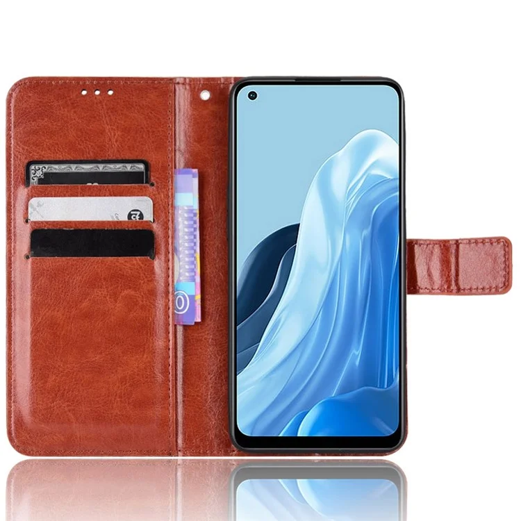 Для Oppo Reno7 4G/F21 Pro 4G PU - Коричневый