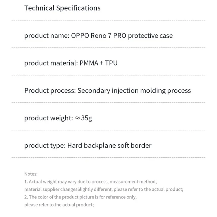 Чехол для телефона Oppo Reno7 Pro 5G, сделанный из TPU и прозрачного акрила, устойчивый к царапинам, со встроенными независимыми кнопками - прозрачно-синий
