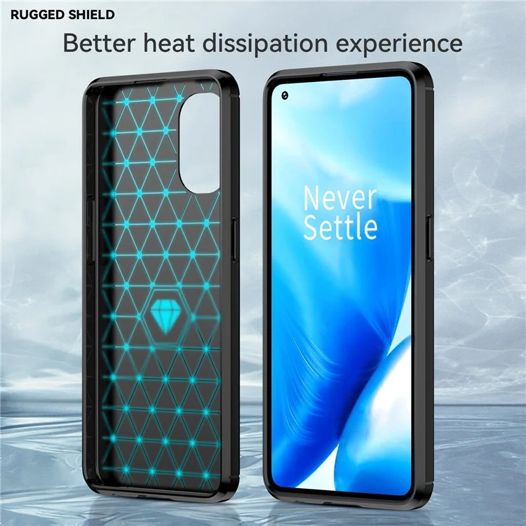 Für Oppo F21 Pro 5G Carbonfaser Textur-bestandsresistant Drop-proof-bürstelefonhülle Weiche Tpu-handy Shell - Schwarz