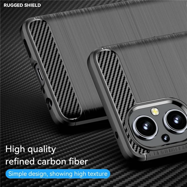 Für Oppo F21 Pro 5G Carbonfaser Textur-bestandsresistant Drop-proof-bürstelefonhülle Weiche Tpu-handy Shell - Schwarz