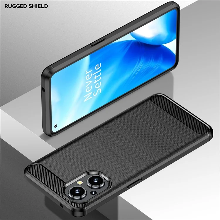 Für Oppo F21 Pro 5G Carbonfaser Textur-bestandsresistant Drop-proof-bürstelefonhülle Weiche Tpu-handy Shell - Schwarz