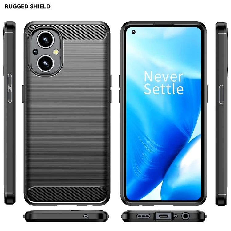 Für Oppo F21 Pro 5G Carbonfaser Textur-bestandsresistant Drop-proof-bürstelefonhülle Weiche Tpu-handy Shell - Schwarz