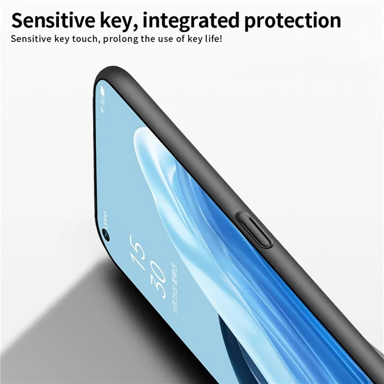 MOFI JK PC ​​series-1 Shield Pour Oppo Reno7 Pro 5G Silky Touch Matte Hard PC Back Backproofroproprow Drop Protective Téléphone Avec Sangle - le Noir
