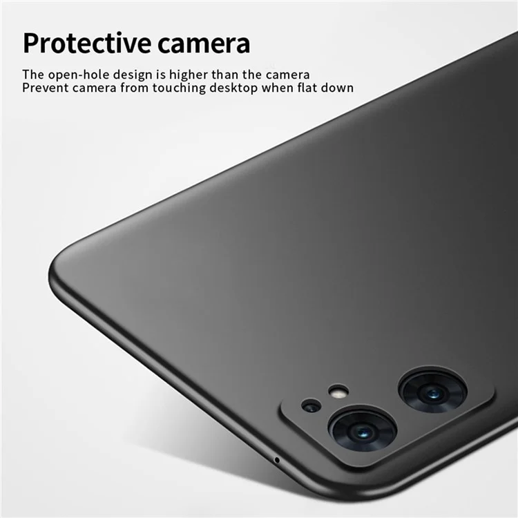 MOFI JK PC ​​series-1 Shield Pour Oppo Reno7 SE 5G Téléphone Matte Finition Hard PC Shock Absorption Couvercle Avec Sangle - le Noir