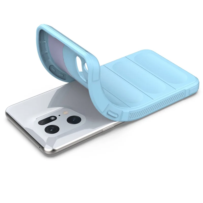 For Oppo Find X5 Pro Precise Cutout Durable Soft TPU Anti-slip Edge Phone Protector Rugged Back Case - Baby Blue