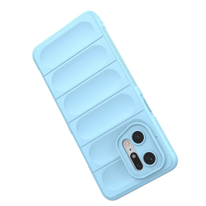 For Oppo Find X5 Pro Precise Cutout Durable Soft TPU Anti-slip Edge Phone Protector Rugged Back Case - Baby Blue