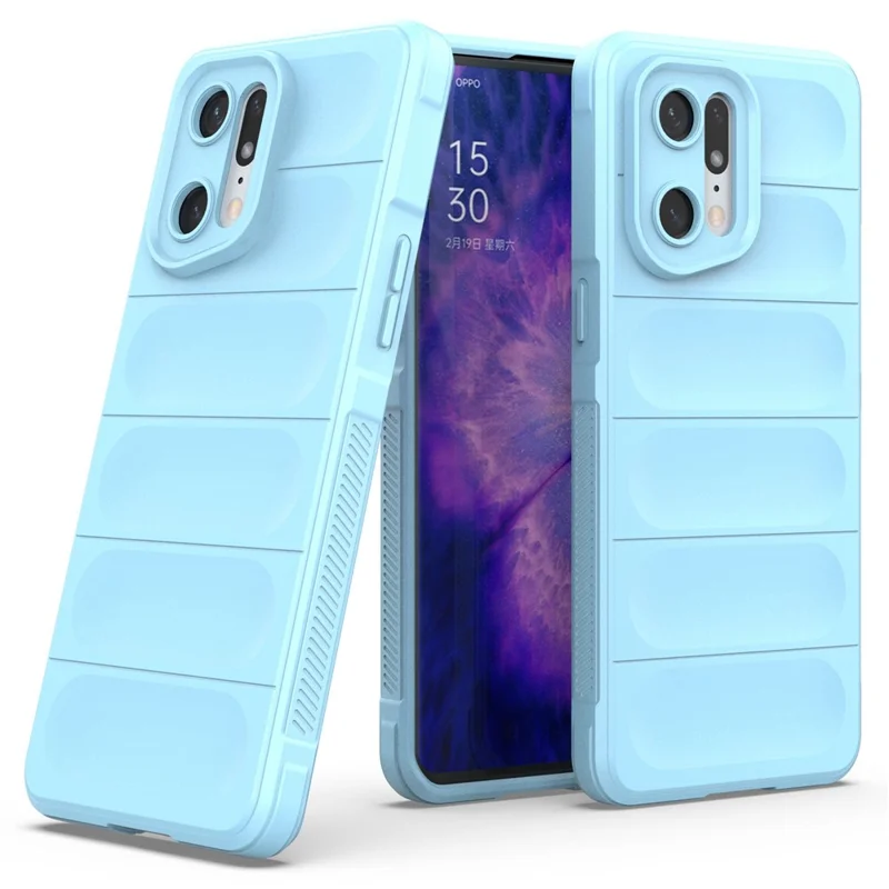 For Oppo Find X5 Pro Precise Cutout Durable Soft TPU Anti-slip Edge Phone Protector Rugged Back Case - Baby Blue
