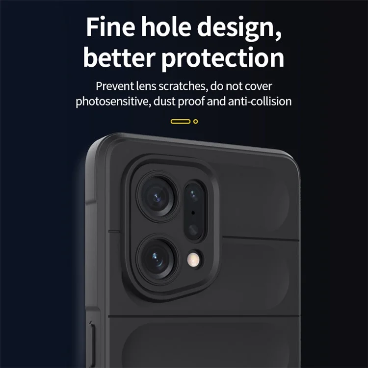 Für Oppo Find X5 Stoßfest Flexibles Weiches TPU Rutschfeste Kante Handyhülle Robuste Rückseite - Dunkelblau