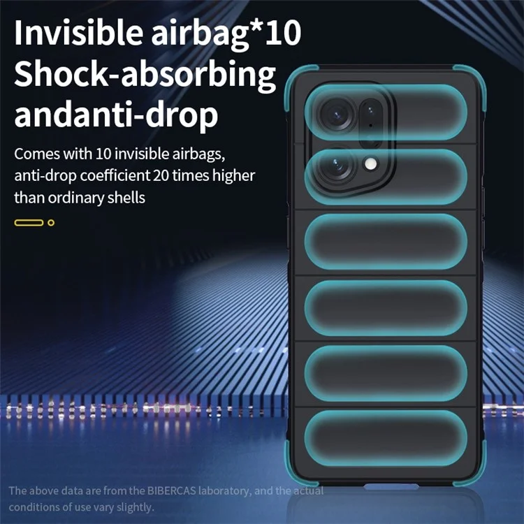Für Oppo Find X5 Stoßfest Flexibles Weiches TPU Rutschfeste Kante Handyhülle Robuste Rückseite - Dunkelblau