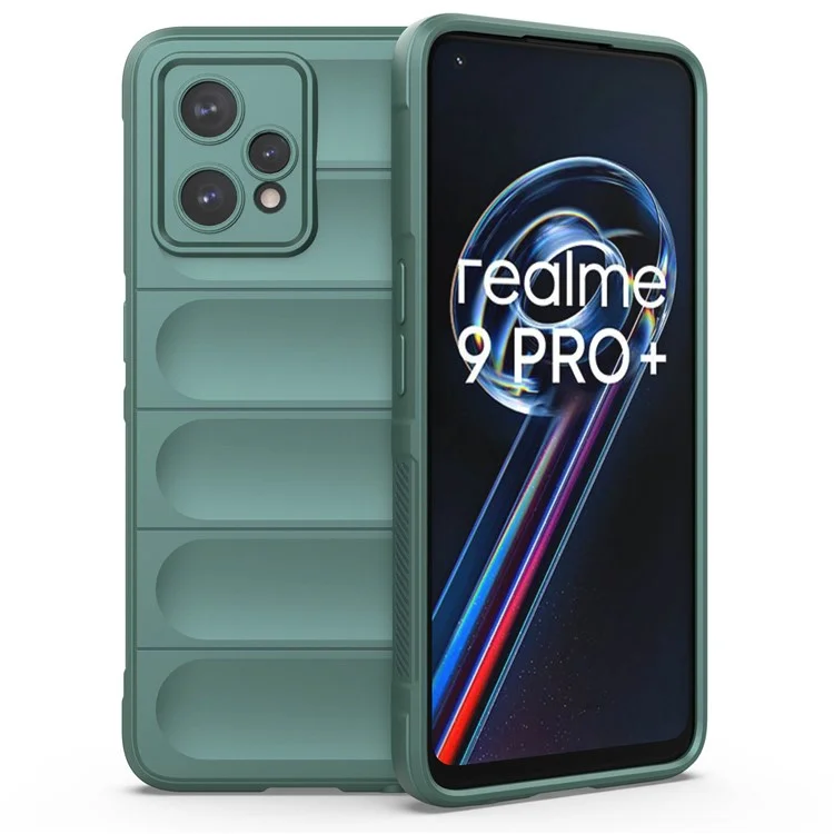 Soft TPU Case for Realme 9 Pro+ 5G Anti-drop Phone Protector Scratch Resistant Rugged Back Cover Phone Shell - Green