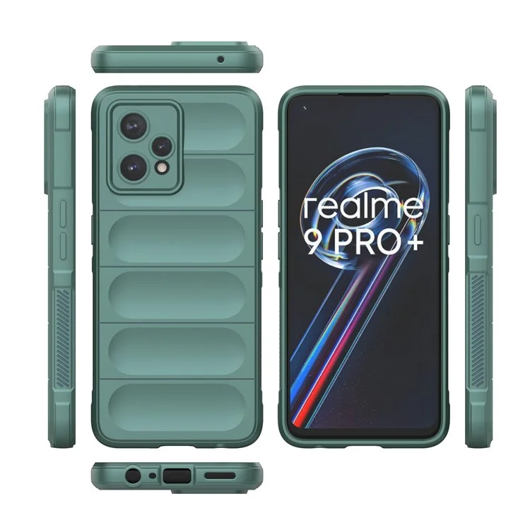 Soft TPU Case for Realme 9 Pro+ 5G Anti-drop Phone Protector Scratch Resistant Rugged Back Cover Phone Shell - Green