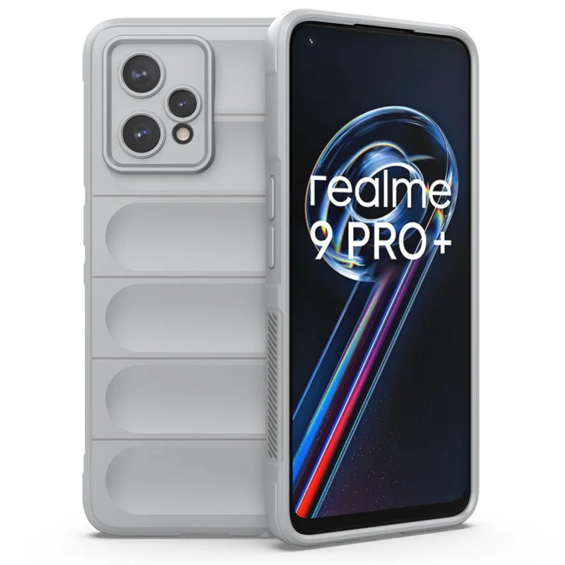 Soft TPU Case for Realme 9 Pro+ 5G Anti-drop Phone Protector Scratch Resistant Rugged Back Cover Phone Shell - Light Grey