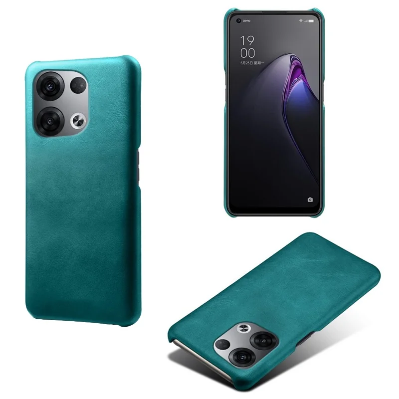 For Oppo Reno8 5G / Reno8 5G (Global Version) Phone Cover Scratch-resistant Textured PU Leather Coated PC Phone Case - Green