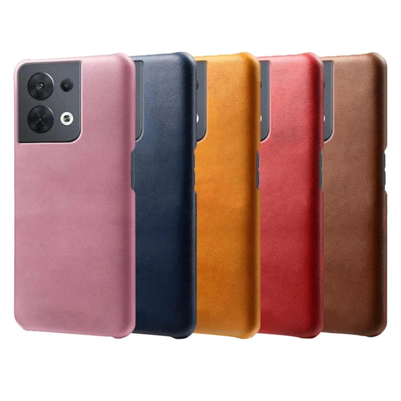 For Oppo Reno8 5G / Reno8 5G (Global Version) Phone Cover Scratch-resistant Textured PU Leather Coated PC Phone Case - Red