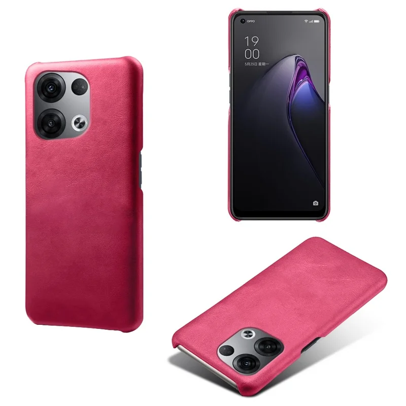 For Oppo Reno8 5G / Reno8 5G (Global Version) Phone Cover Scratch-resistant Textured PU Leather Coated PC Phone Case - Rose