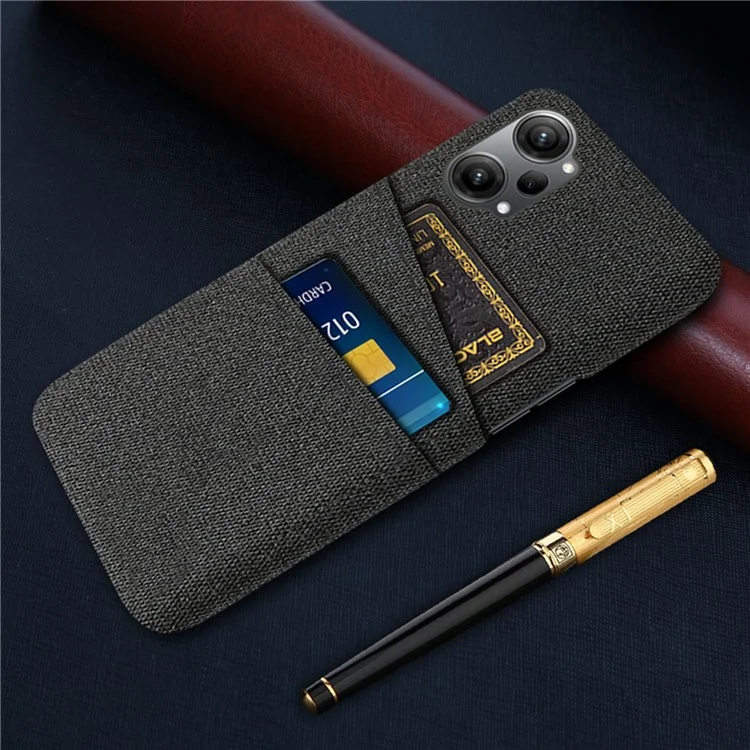 Para Oppo K10 Pro 5G Dual Card Slots Cloth + PC Back Case Texture Protective Telephip Cover - Negro