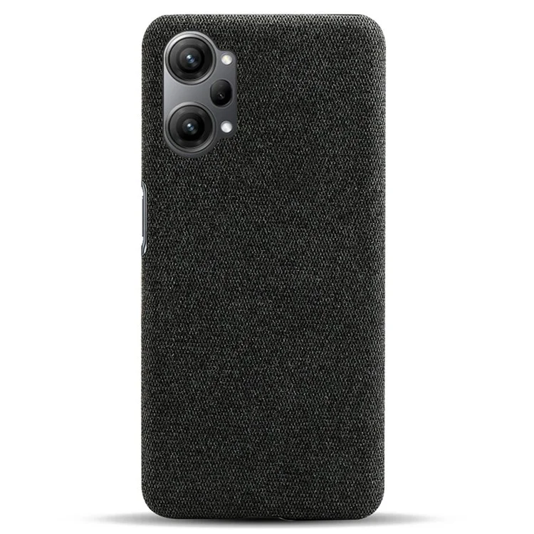 Für Oppo K10 Pro 5G Anti-staub-mobiltelefon-hülle Shell Solid Color Hard Pc+stoff Telefonabdeckung - Schwarz