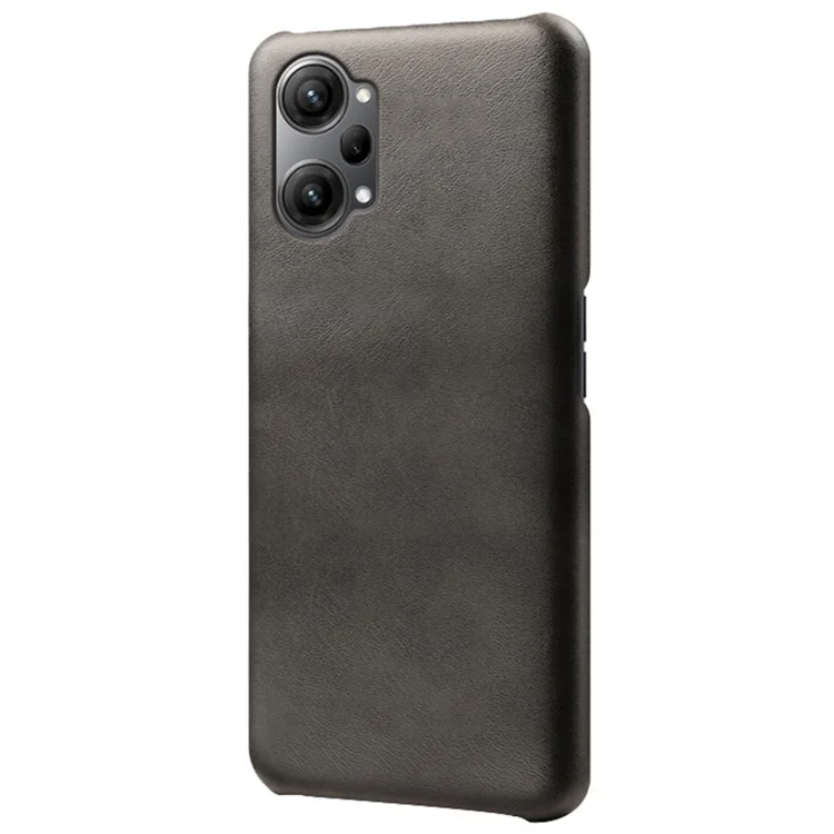Für Oppo K10 Pro 5G Slim Thin Phone Deckung Kratzfeste Strukturierte Strukturierte Pu-leder-pc-telefonhülle - Grau