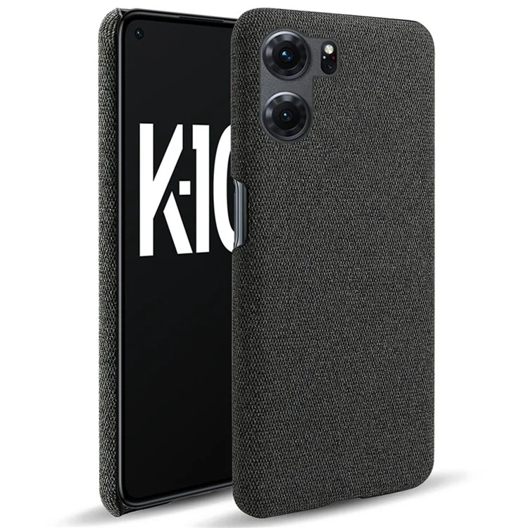 Para Oppo K10 5G (China) Anti-arranhão Capa do Celular Casa Shell Cor Solid Hard Pc+tampa de Telefone de Pano - Preto