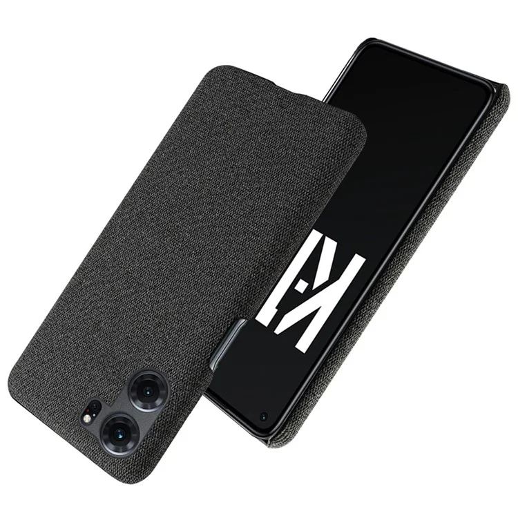 Para Oppo K10 5G (China) Anti-arranhão Capa do Celular Casa Shell Cor Solid Hard Pc+tampa de Telefone de Pano - Preto