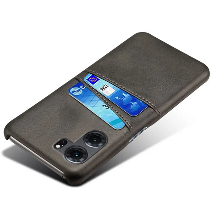 Anti-kratzer-telefongehäuse Für Oppo K10 5G (China), Dual-card-slots Pu-leder-hard-pc-abdeckung - Schwarz