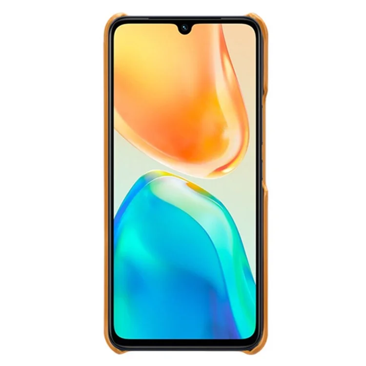 For vivo S15e 5G/T1 (Snapdragon 778G) 5G/iQOO Z6 Pro 5G Textured PU Leather Coated Hard PC Cover Anti-scratch Phone Case - Orange