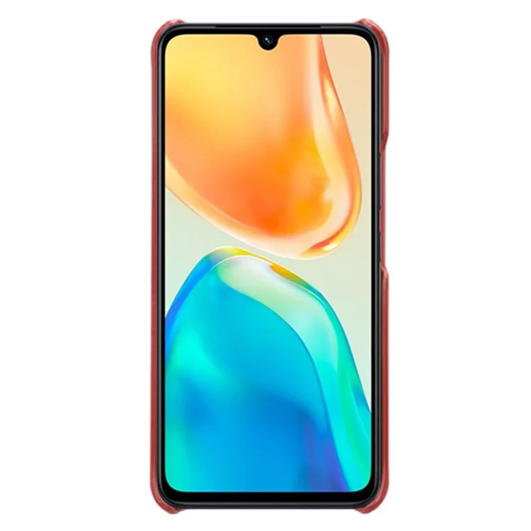 Para Vivo S15e 5G/T1 (Snapdragon 778G) 5g/iqoo Z6 Pro 5G Texturt PU Couroleta Comprela PC Hard Hard Capa Anti-rate - Vermelho