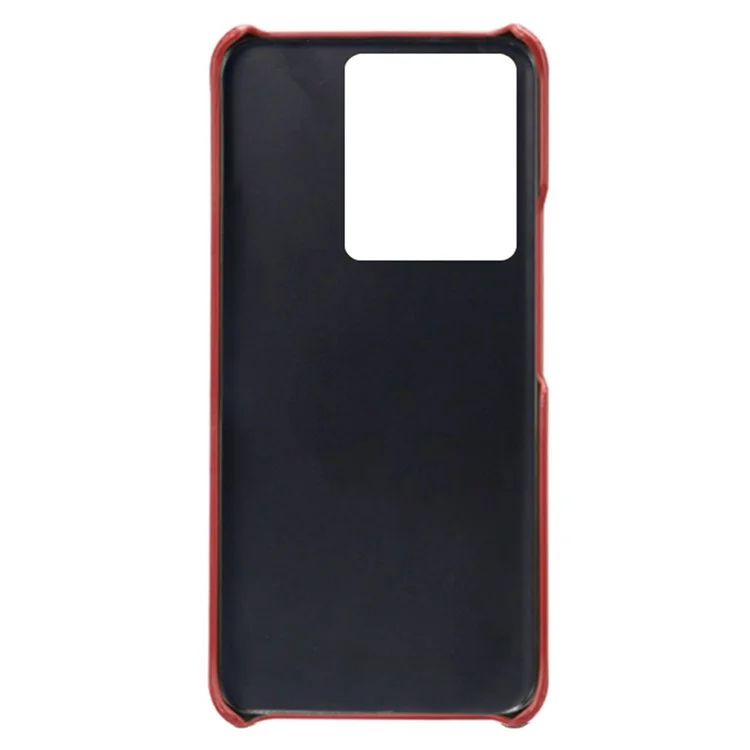 Para Vivo S15e 5G/T1 (Snapdragon 778G) 5g/iqoo Z6 Pro 5G Texturt PU Couroleta Comprela PC Hard Hard Capa Anti-rate - Vermelho