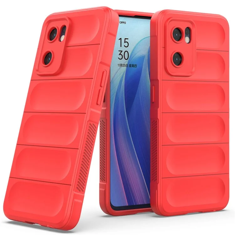 Soft TPU Back Cover for Oppo Reno7 5G (Global) Well-protected Anti-drop Rugged Phone Case - Red