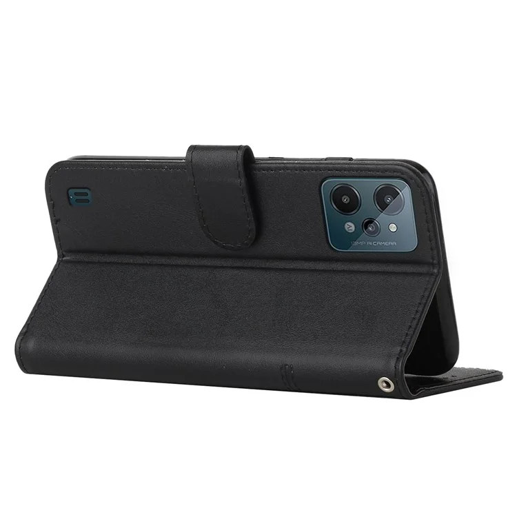 Pour Ralail C31 Anti-fall Flip Case Coux PU le Cuir de Protection Case de Téléphone Folio Stand Couvercle de Découpe Précise Avec Sangle - le Noir