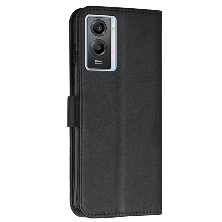 Для Vivo Y55s 5G Anti-fall Flip Case Stitching pu - Черный