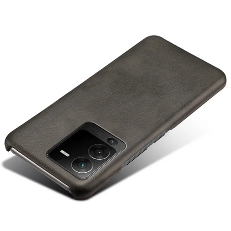 Per Vivo S15 5G Slim Slim Tasture Tecured in Pelle Dold Copertura a pc Con Rivestimento PC Husura Resistente al Telefono Resistente al Telefono - Nero