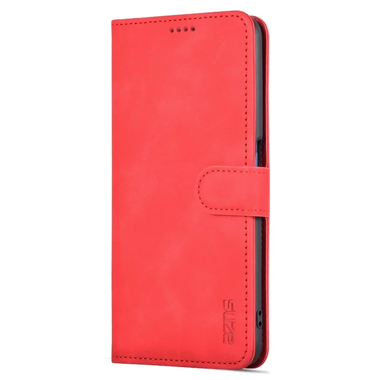 Azns Für Oppo A57 (2022) 5G / A77 5G PU Leder Folio Hülle Ständer Schockdes TPU Inner Shell Wallet Flip Telefonabdeckung - Rot