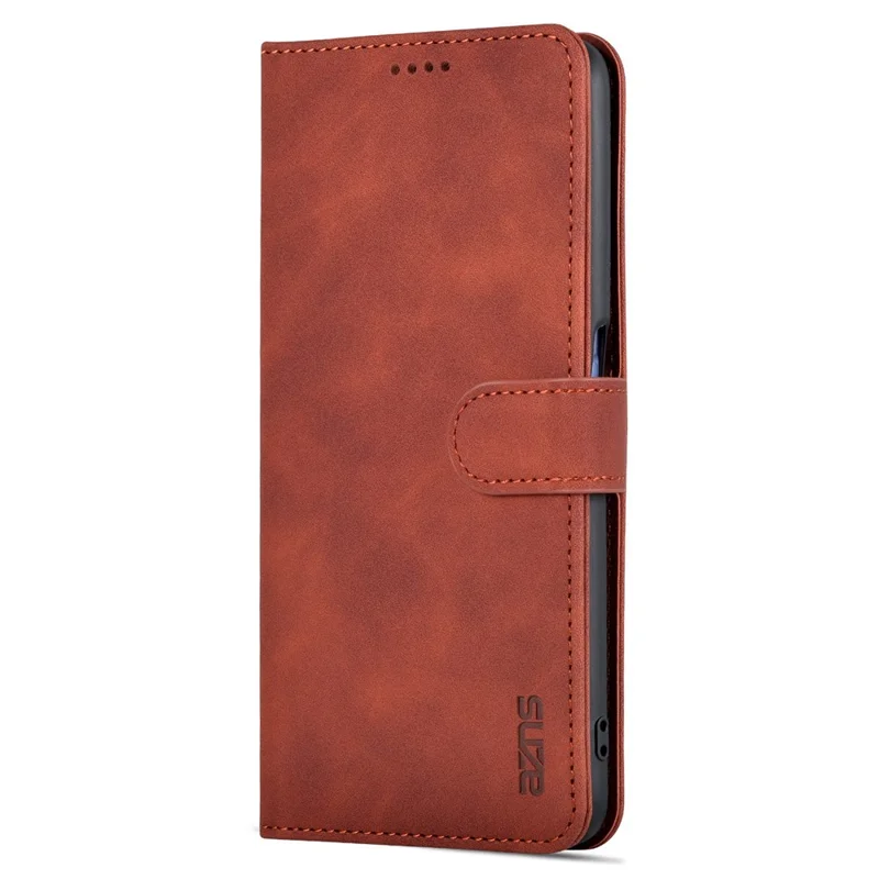 AZNS For Oppo A57 (2022) 5G / A77 5G / OnePlus Nord N300 5G PU Leather Folio Case Stand Shockproof TPU Inner Shell Wallet Flip Phone Cover - Brown