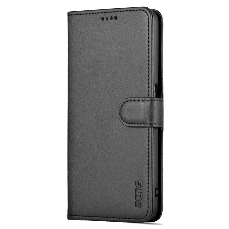 AZNS For Oppo A57 (2022) 5G / A77 5G / OnePlus Nord N300 5G PU Leather Folio Case Stand Shockproof TPU Inner Shell Wallet Flip Phone Cover - Black