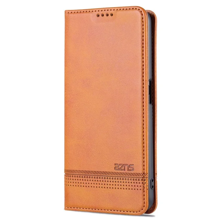 AZNS Para Oppo A57 (2022) 5G / A77 5G PU Caulha Tape de Capa de Cata - Castanho