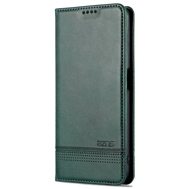 AZNS Para Oppo A57 (2022) 5G / A77 5G PU Caulha Tape de Capa de Cata - Verde Negruzco
