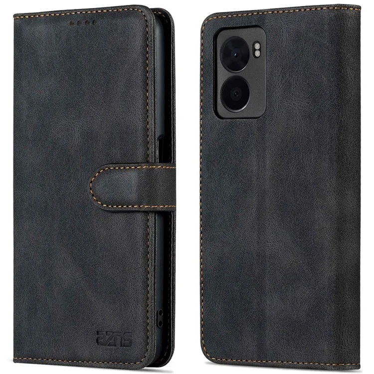 AZNS Per Oppo A57 (2022) 5G / A77 5G PU Leather Flip Follio Case Walet Closura Magnetica Copertina Protettiva Interno Resistente Agli Urti - Nero