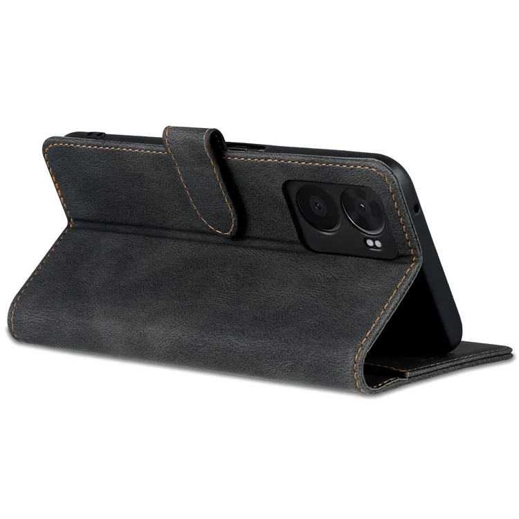 AZNS Per Oppo A57 (2022) 5G / A77 5G PU Leather Flip Follio Case Walet Closura Magnetica Copertina Protettiva Interno Resistente Agli Urti - Nero