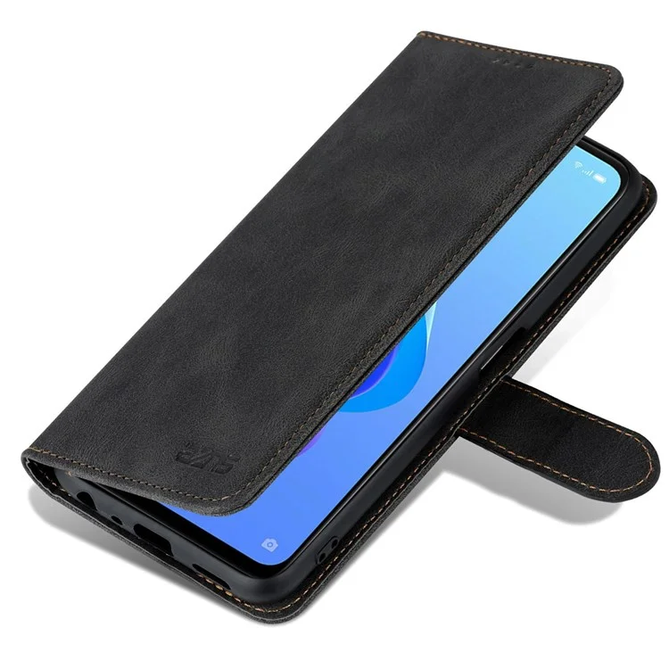 AZNS Per Oppo A57 (2022) 5G / A77 5G PU Leather Flip Follio Case Walet Closura Magnetica Copertina Protettiva Interno Resistente Agli Urti - Nero
