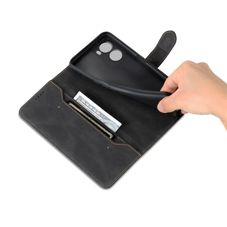 AZNS Per Oppo A57 (2022) 5G / A77 5G PU Leather Flip Follio Case Walet Closura Magnetica Copertina Protettiva Interno Resistente Agli Urti - Nero