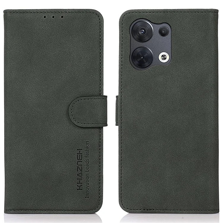 Khazneh Pour Oppo Reno8 Pro + 5G / Reno8 Pro 5G (version Globale) Texturé PU le Cuir Stand Thephone Couvercle de Portefeuille Folio Flip Anti-scratch - Vert