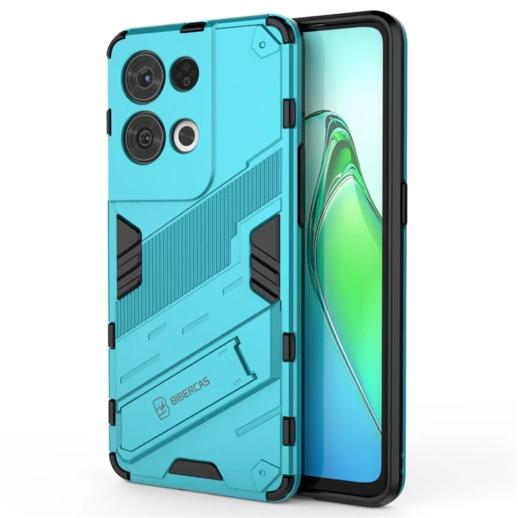For Oppo Reno8 Pro 5G (Global Version) / Reno8 Pro+ (China) 5G TPU+PC Mobile Phone Case Kickstand Cover - Baby Blue