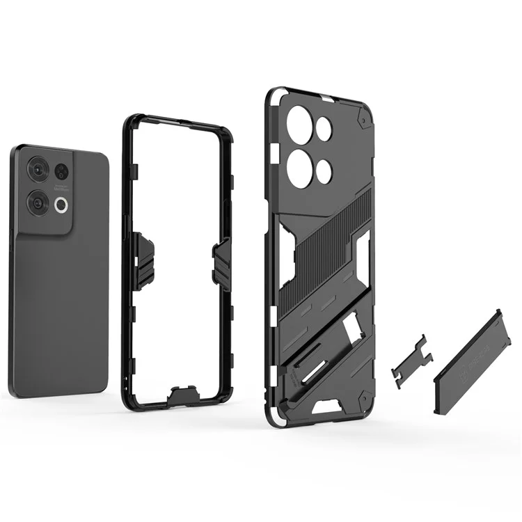 For Oppo Reno8 Pro 5G (Global Version) / Reno8 Pro+ (China) 5G TPU+PC Mobile Phone Case Kickstand Cover - Baby Blue