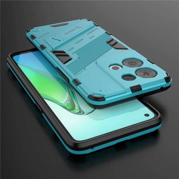 For Oppo Reno8 Pro 5G (Global Version) / Reno8 Pro+ (China) 5G TPU+PC Mobile Phone Case Kickstand Cover - Baby Blue