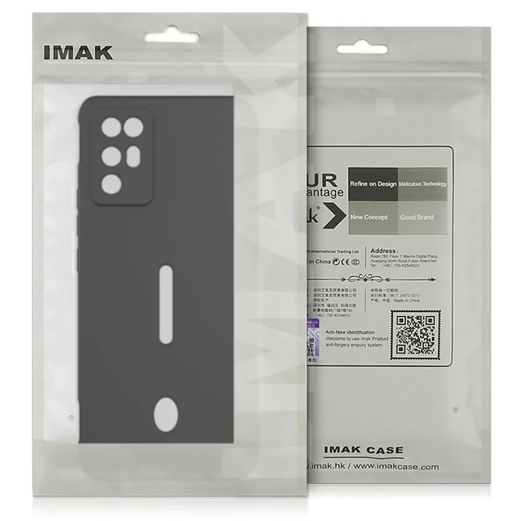 IMAK UC-4 Series для Oppo Reno8 Pro+ (China) 5G / Reno8 Pro 5G (Global Version) Мягкий защитный чехол TPU с ударозащитой - Творческий дизайн с прямыми краями - Черный